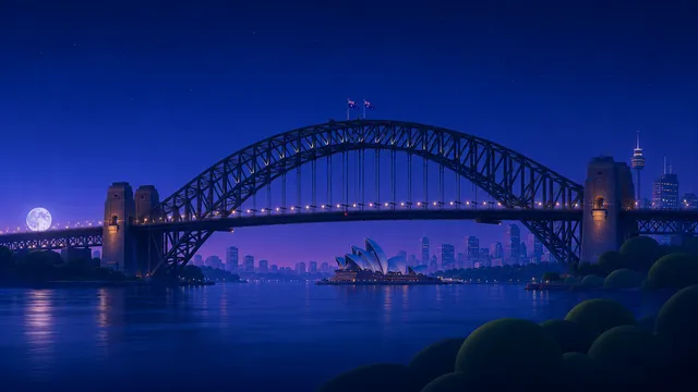 Bridge wallpaper: Sydney Harbour Bridge   dark
